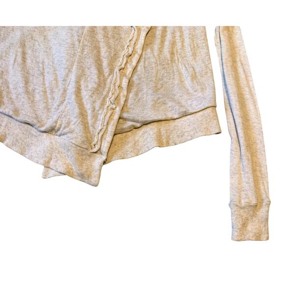 Free People Cardigan Women S/P Cream Gray Open Front Lined Wool Blend Boho Vneck - Picture 4 of 9